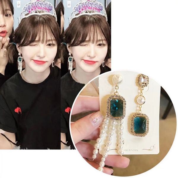 mengjiqiao new korean tv star asymmetric square crystal tassel earrings for women girl elegant simulated pearl oorbellen jewelry, Silver
mengjiqiao new korean tv star asymmetric square crystal tassel earrings for women girl elegant simulated pearl oorbellen jewelry, Silver