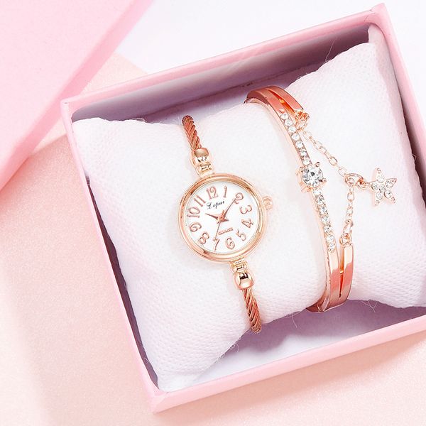 lvpai 2pcs women watch set small gold bangle bracelet luxury watches stainless steel ladies quartz wristwatch women dress colck, Slivery;brown
lvpai 2pcs women watch set small gold bangle bracelet luxury watches stainless steel ladies quartz wristwatch women dress colck, Slivery;brown