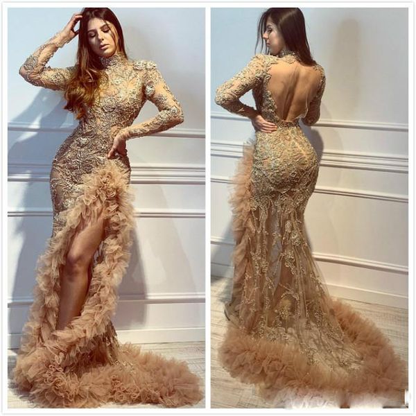 mermaid evening dresses lace appliqued beaded ruffle high neck backless split sweep train formal party gowns custom made prom dress, Black;red
mermaid evening dresses lace appliqued beaded ruffle high neck backless split sweep train formal party gowns custom made prom dress, Black;red
