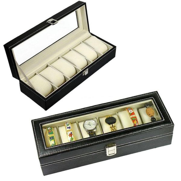 6 grid casket watch boxes jewelry leather display storage holder winder case refinement slots wrist watches gift, Black;blue
6 grid casket watch boxes jewelry leather display storage holder winder case refinement slots wrist watches gift, Black;blue