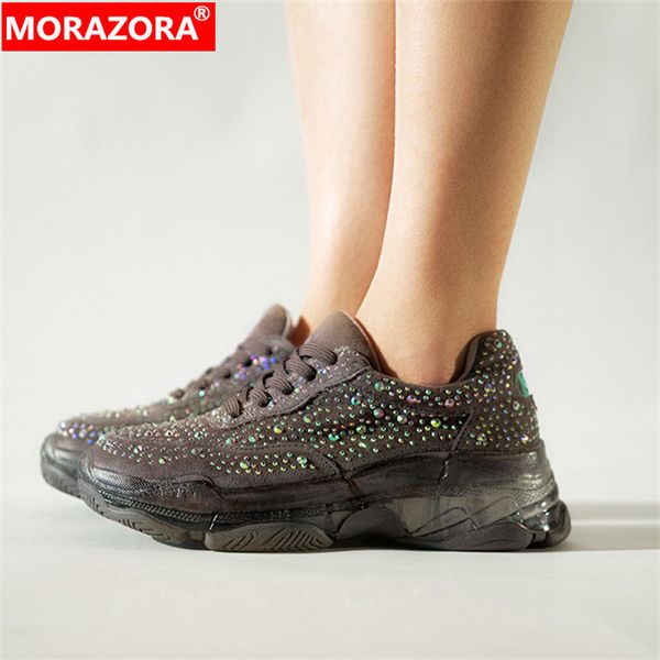 morazora 2020 genuine leather flat shoes woman round toe lace up crystal casual shoes ladies platform sneakers, Black
morazora 2020 genuine leather flat shoes woman round toe lace up crystal casual shoes ladies platform sneakers, Black