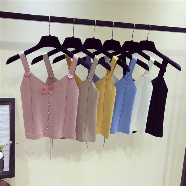 women v-neck lace up beading cropped camis girls knitted sleeveless sweater tee shirts tank crop female, White
women v-neck lace up beading cropped camis girls knitted sleeveless sweater tee shirts tank crop female, White