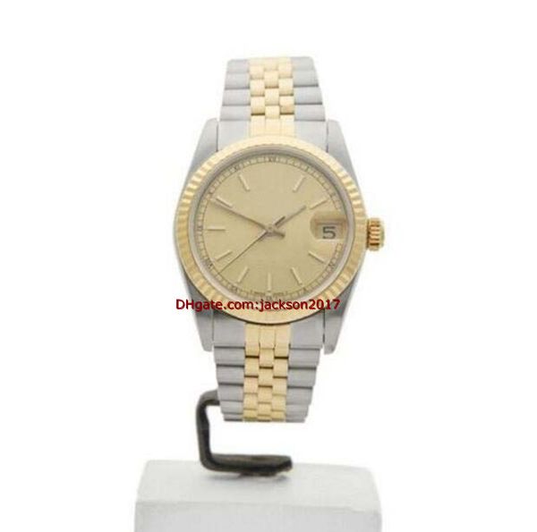 christmas gift wristwatches womens watch stainless steel 18k yellow gold watch 68273 31mm, Slivery;brown
christmas gift wristwatches womens watch stainless steel 18k yellow gold watch 68273 31mm, Slivery;brown