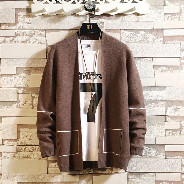 men's sweater 2019 autumn and winter new couple knit cardigan loose wild sweater youth personality fashion trend men's clothing, White;black
men's sweater 2019 autumn and winter new couple knit cardigan loose wild sweater youth personality fashion trend men's clothing, White;black