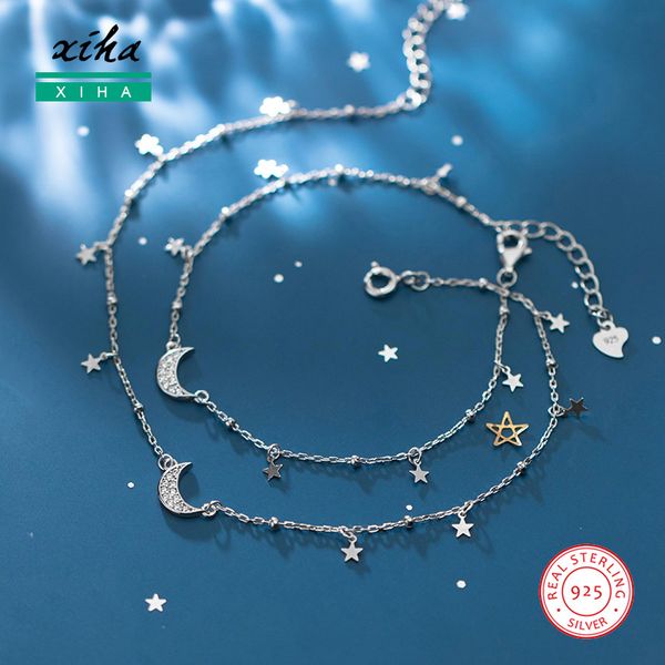 925 sterling silver bracelets for women kids girls crescent moon and stars crystal cz zircon adjustable bracelet with charms, Golden;silver
925 sterling silver bracelets for women kids girls crescent moon and stars crystal cz zircon adjustable bracelet with charms, Golden;silver