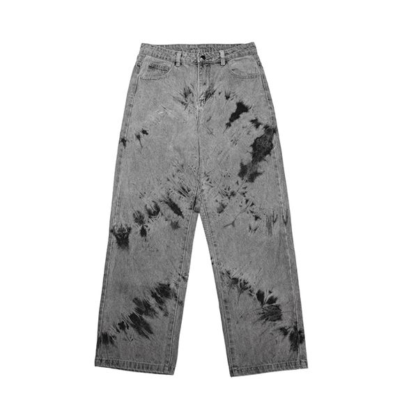 pewq / men's wear streetwear loose vintage tie-dye spray painted straight jeans all-match do old personalized pants male 9y1900, Blue 
pewq / men's wear streetwear loose vintage tie-dye spray painted straight jeans all-match do old personalized pants male 9y1900, Blue