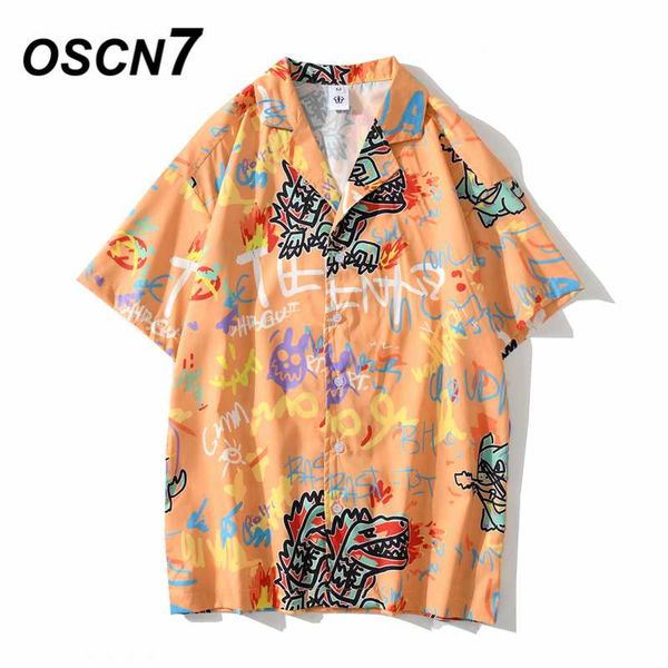 oscn7 casual streetwear beach printed short sleeve shirt men 2020 hawaii oversize fashion harujuku women shirts 639, White;black
oscn7 casual streetwear beach printed short sleeve shirt men 2020 hawaii oversize fashion harujuku women shirts 639, White;black