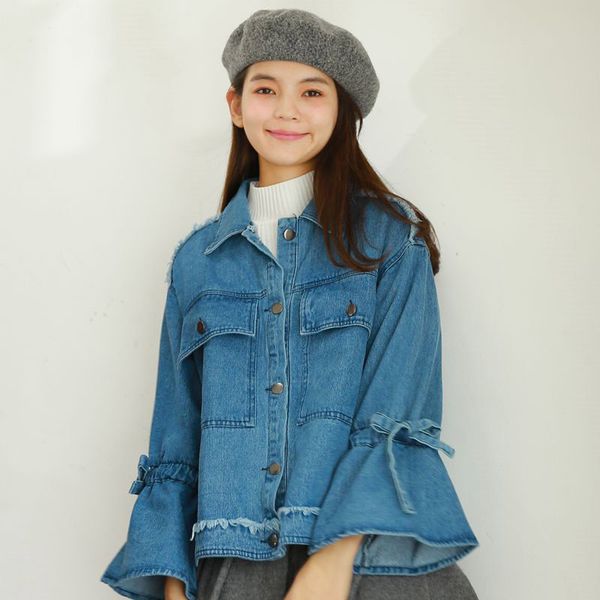 vintage denim jacket women autumn spring loose cute sweet students trumpet sleeve shirt jeans coat fringe chemisier femme f1316, Black;brown
vintage denim jacket women autumn spring loose cute sweet students trumpet sleeve shirt jeans coat fringe chemisier femme f1316, Black;brown