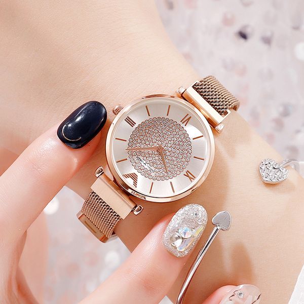 women magnetic watch rose gold watch luxury diamond ladies wrist watches women bracelet waterproof clock, Slivery;brown
women magnetic watch rose gold watch luxury diamond ladies wrist watches women bracelet waterproof clock, Slivery;brown