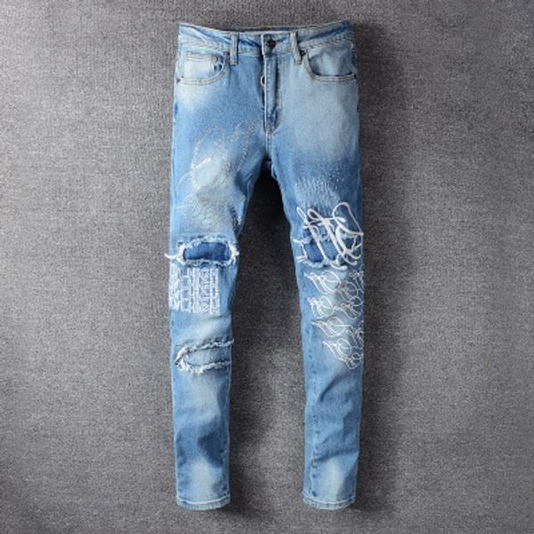 wholesale men's ripped skinny straight slim stretch denim jeans cycling jeans pants long pants fashion straight slim jeans, Blue
wholesale men's ripped skinny straight slim stretch denim jeans cycling jeans pants long pants fashion straight slim jeans, Blue