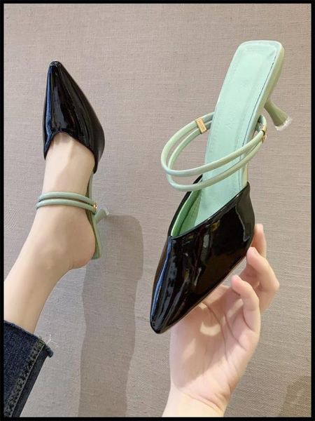 thin heels shoes loafers cover toe med mules for women 2020 woman's slippers slides pointed new summer high rubber rome pu, Black
thin heels shoes loafers cover toe med mules for women 2020 woman's slippers slides pointed new summer high rubber rome pu, Black