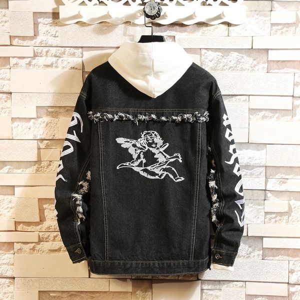 men's jackets yasuguoji 2021 spring autumn mens denim jacket trendy fashion bomber ripped male cowboy jeans, Black;brown
men's jackets yasuguoji 2021 spring autumn mens denim jacket trendy fashion bomber ripped male cowboy jeans, Black;brown