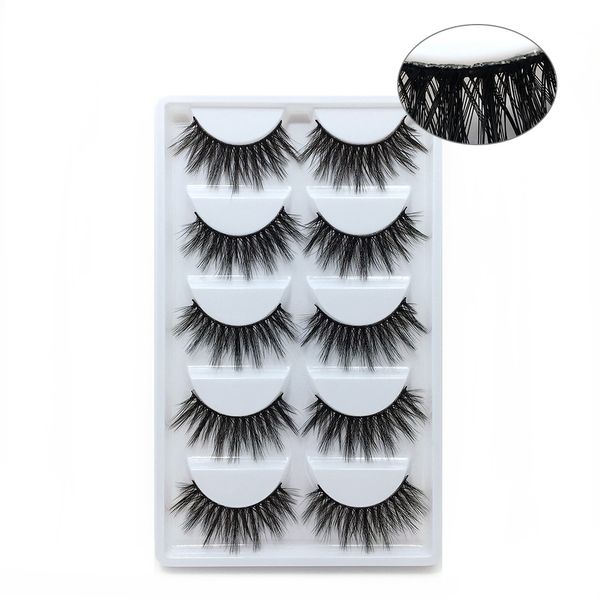 

5 pairs fake false eyelashes 10 styles messy natural soft lashes makeup handmade thick lashes