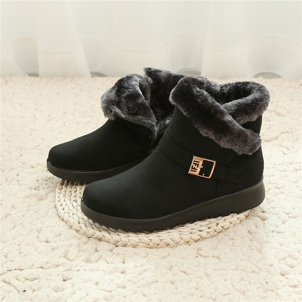 women's snow boots warm short plush winter ankle boots ladies suede zipper female non-slip comfortable women's shoes, Black
women's snow boots warm short plush winter ankle boots ladies suede zipper female non-slip comfortable women's shoes, Black