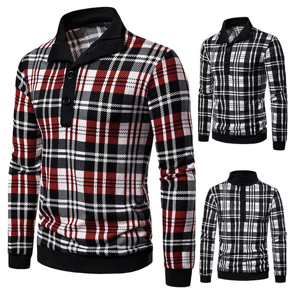 men designer plaid polos fashion natural color long sleeve polos casual turn-down collar polos males clothing, White;black
men designer plaid polos fashion natural color long sleeve polos casual turn-down collar polos males clothing, White;black