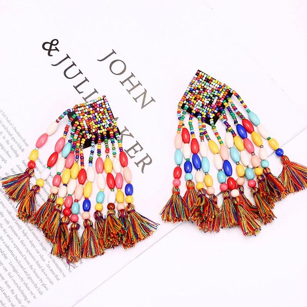 boho multi color long handmade beaded tassel big drop earrings for women trendy statement acrylic large earring vintage jewelry, Silver
boho multi color long handmade beaded tassel big drop earrings for women trendy statement acrylic large earring vintage jewelry, Silver