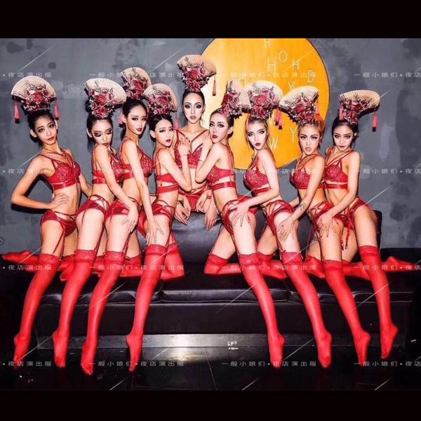 new year's day nightclub bar chinese style dj stage costume female singer gogo red bikini suit party costumes dl5662, Black;red
new year's day nightclub bar chinese style dj stage costume female singer gogo red bikini suit party costumes dl5662, Black;red
