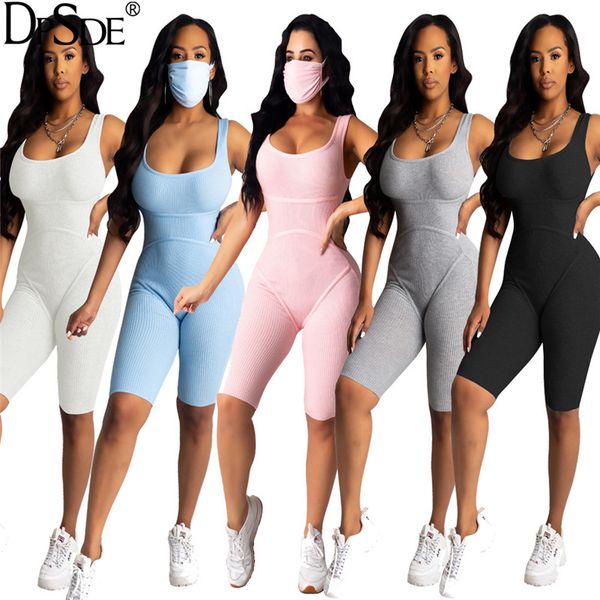 2020 summer new women fashion movement style jumpsuits sleeveless round neck pure color simple jumpsuits short pants, Black;white
2020 summer new women fashion movement style jumpsuits sleeveless round neck pure color simple jumpsuits short pants, Black;white