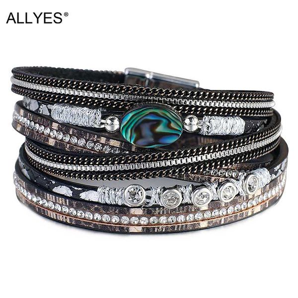 allyes multilayer boho crystal leather bracelets for women natural abalone shell charm wrap bracelets fashion jewelry, Golden;silver
allyes multilayer boho crystal leather bracelets for women natural abalone shell charm wrap bracelets fashion jewelry, Golden;silver