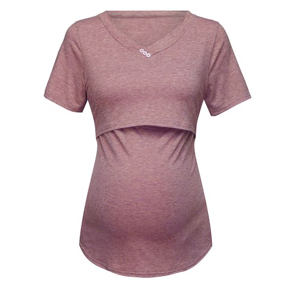 szyadeou summer maternity clothing tees casual pregnancy cotton women's short sleeve pure colour breastfeeding nusring d1, White
szyadeou summer maternity clothing tees casual pregnancy cotton women's short sleeve pure colour breastfeeding nusring d1, White
