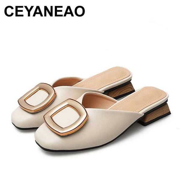 ceyaneao closed toe mules women genuine leather low heels slippers casual metal buckle slip on slides shallow loafers big size, Black
ceyaneao closed toe mules women genuine leather low heels slippers casual metal buckle slip on slides shallow loafers big size, Black