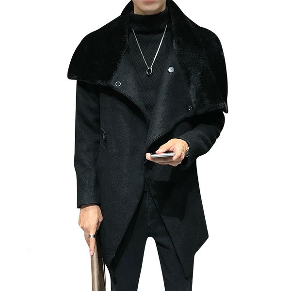 xiu luo fashion solid wool blend mid long jacket 2019 winter woolen coat men fur collar warm trench manteau overcoat size 3xl, Black
xiu luo fashion solid wool blend mid long jacket 2019 winter woolen coat men fur collar warm trench manteau overcoat size 3xl, Black