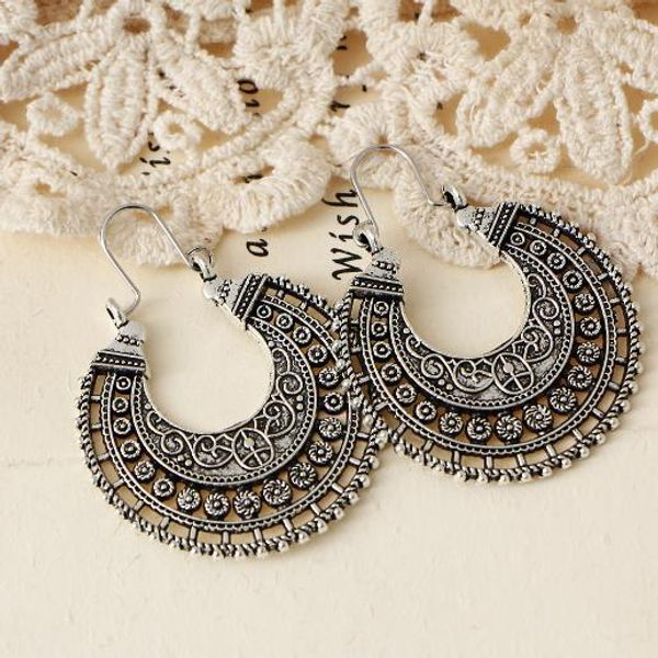hoop earrings for women ancient silver ethnic style earrings retro alloy woven u-shaped flower basket exaggerated carved earrings, Golden;silver
hoop earrings for women ancient silver ethnic style earrings retro alloy woven u-shaped flower basket exaggerated carved earrings, Golden;silver