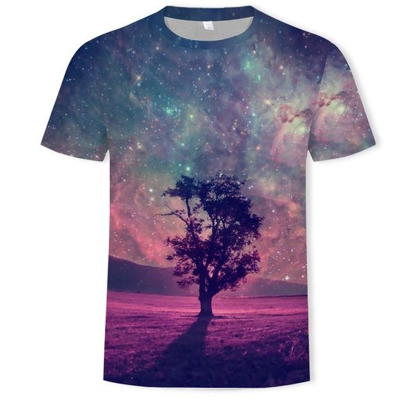 mens designer colorful night sky tree digital printing short-sleeved t-shirt wear, White;black
mens designer colorful night sky tree digital printing short-sleeved t-shirt wear, White;black