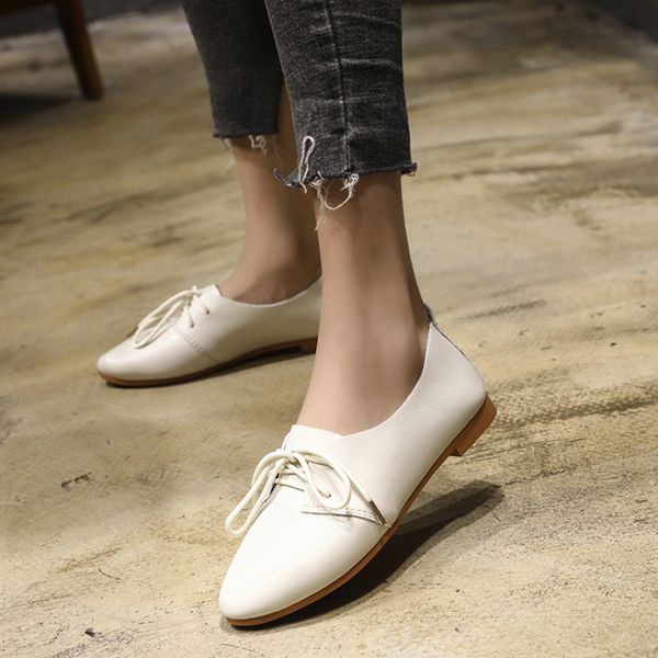 women flats shoes autumn leather casual shoes lace up flat bottom woman sneaker roman non-slip #20, Black
women flats shoes autumn leather casual shoes lace up flat bottom woman sneaker roman non-slip #20, Black
