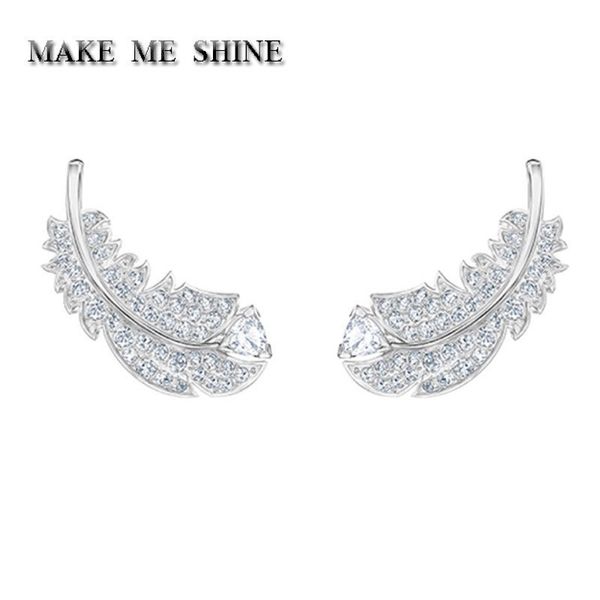 swa women 2019 new feather stud earrings leaf drop earing ear nails elegant female crystal jewelry birthday gift, Silver
swa women 2019 new feather stud earrings leaf drop earing ear nails elegant female crystal jewelry birthday gift, Silver