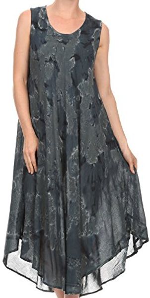 sakkas laeila tie dye washed tall long sleeveless tank caftan dress/cover up, Black;gray
sakkas laeila tie dye washed tall long sleeveless tank caftan dress/cover up, Black;gray