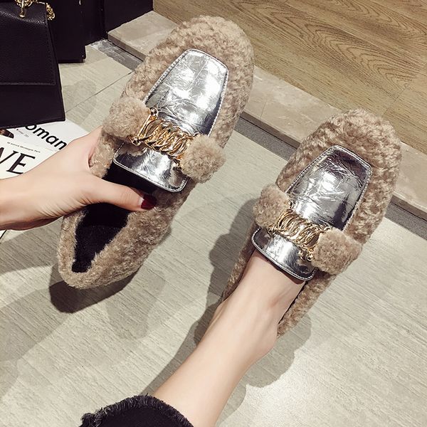 2019 women shoes metal chain autumn loafers fur all-match modis casual female sneakers round toe dress buckle new fall cute, Black
2019 women shoes metal chain autumn loafers fur all-match modis casual female sneakers round toe dress buckle new fall cute, Black