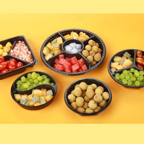 10pcs disposable 5 compartment food storage containers round plastic salad fruits box with lids for restaurant party
10pcs disposable 5 compartment food storage containers round plastic salad fruits box with lids for restaurant party