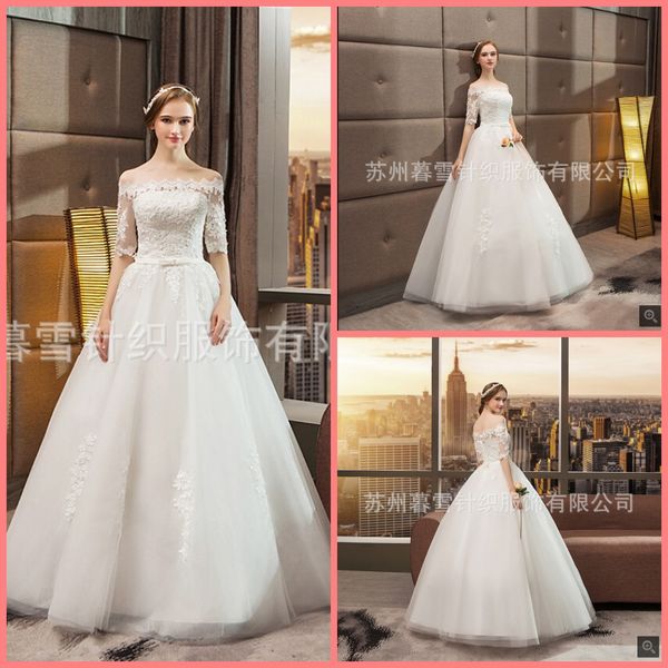 robe de mariage ball gown white lace appliques wedding dress off the shoulder half sleeve with sashes bride gowns selling
robe de mariage ball gown white lace appliques wedding dress off the shoulder half sleeve with sashes bride gowns selling