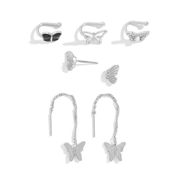 7pcs butterfly drop earrings kit crystal pearls butterfly hoops wire earring n58f, Silver
7pcs butterfly drop earrings kit crystal pearls butterfly hoops wire earring n58f, Silver
