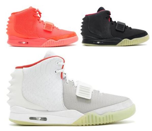 kanye west 2 basketball shoes nrg red october pure platinum solar red men man boots glow the dark 2020 luxury designer sneakers