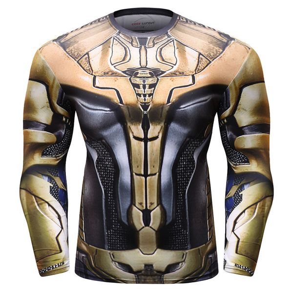 men running t-shirts sportswear the avengerst thanos armor long sleeve clothes fitness running quick dry gym clothing flexible, Black;blue
men running t-shirts sportswear the avengerst thanos armor long sleeve clothes fitness running quick dry gym clothing flexible, Black;blue
