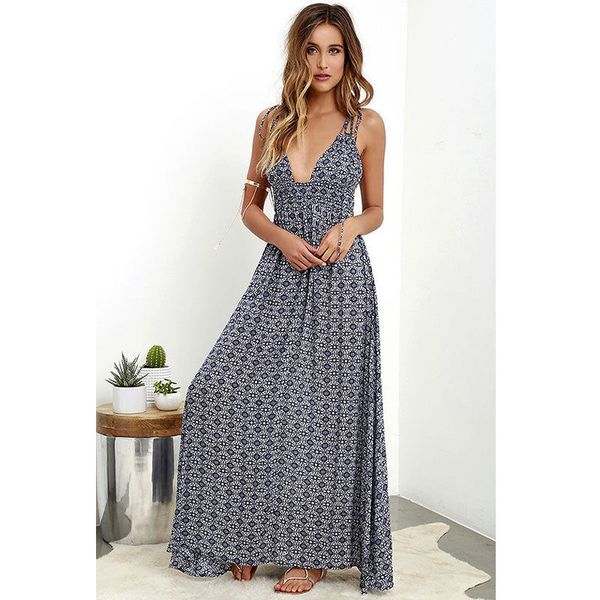 summer women bohemian beach dress evening party sleeveless backless print dress long sundress fashion female vestidos, Black;gray
summer women bohemian beach dress evening party sleeveless backless print dress long sundress fashion female vestidos, Black;gray