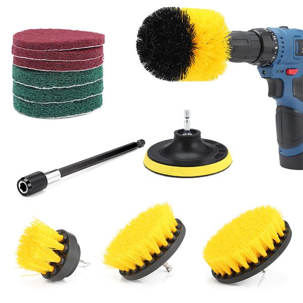 

drill brush scouring pad attachments power scrubber brush drill clean for bathroom kitchen cleaning cordless cleaning kit