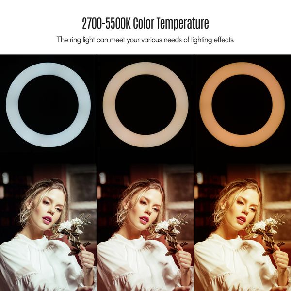 8 inch led ring selfie light lamp 10w dimmable 2700-5500k color temperature with phone holder tripod for pgraphy makeup
8 inch led ring selfie light lamp 10w dimmable 2700-5500k color temperature with phone holder tripod for pgraphy makeup