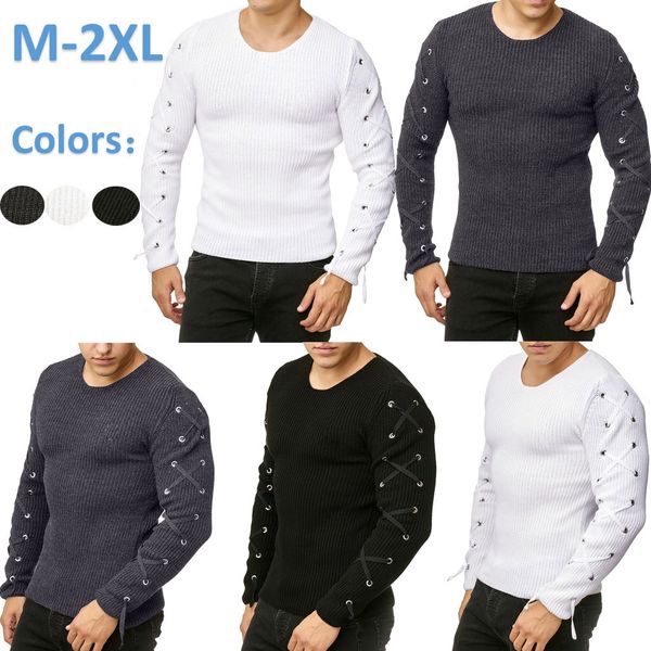 men's bandage sweater autumn winter slim pullover knitted long sleeve raglan sweater pullovers solid color knitted sweaters, White;black
men's bandage sweater autumn winter slim pullover knitted long sleeve raglan sweater pullovers solid color knitted sweaters, White;black
