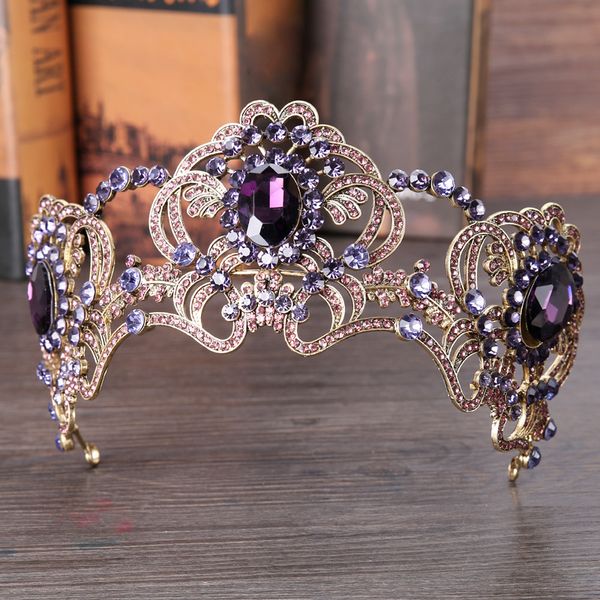 purple flower crystal wedding tiara bridal crown for wedding bride gold color rhinestone crown headband jewelry accessories, Golden;white
purple flower crystal wedding tiara bridal crown for wedding bride gold color rhinestone crown headband jewelry accessories, Golden;white