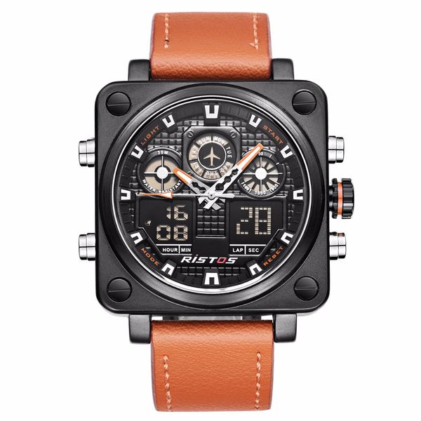 lis/ ristos 9343 multi-function waterproof electronic watch student sports watch double display men's, Slivery;brown
lis/ ristos 9343 multi-function waterproof electronic watch student sports watch double display men's, Slivery;brown