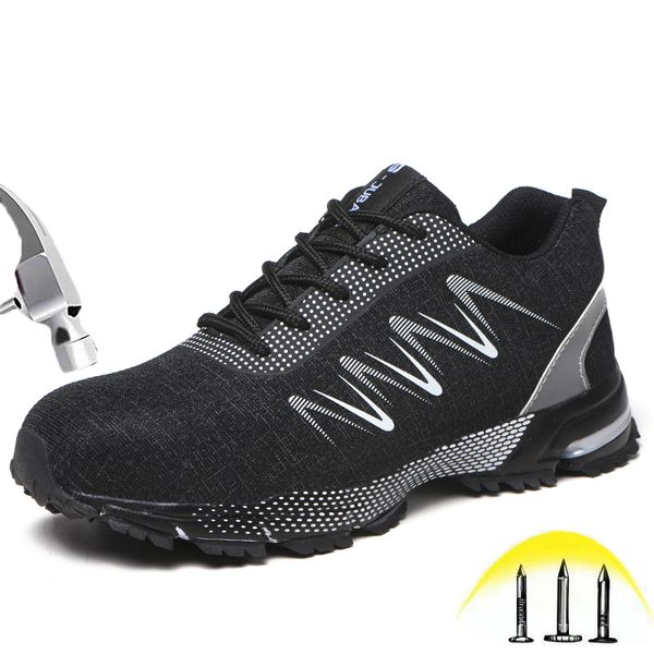 work safety shoes for men steel toe outdoor protection footwear lightweight non-slip breathable industrial construction sneakers, Black
work safety shoes for men steel toe outdoor protection footwear lightweight non-slip breathable industrial construction sneakers, Black