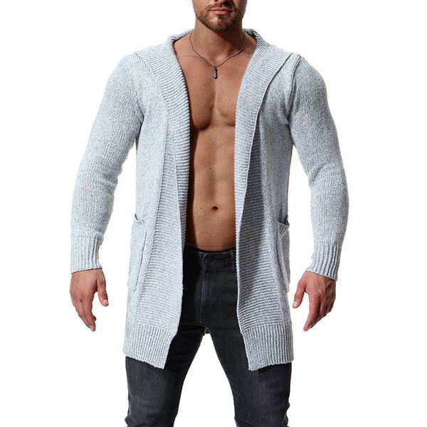 men's long casual knit sweater solid color long sleeve coat slim fit hooded pocket cardigan knitted coat high quality, White;black
men's long casual knit sweater solid color long sleeve coat slim fit hooded pocket cardigan knitted coat high quality, White;black