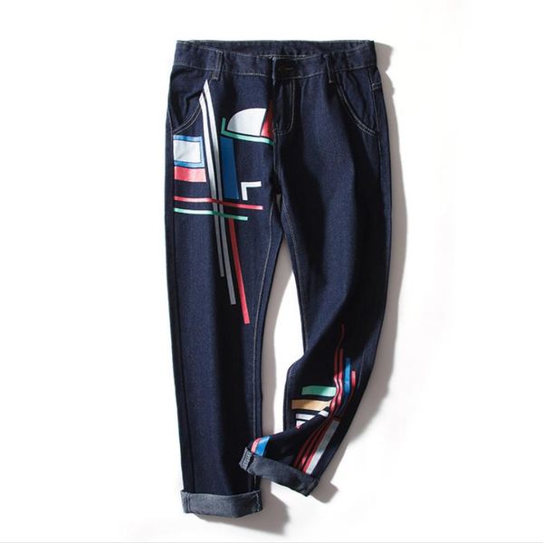 plus size can fit 90kg cartoon pattern print jeans female fashion brand england style was thin ankle-length cotton jeans wq1913, Blue
plus size can fit 90kg cartoon pattern print jeans female fashion brand england style was thin ankle-length cotton jeans wq1913, Blue