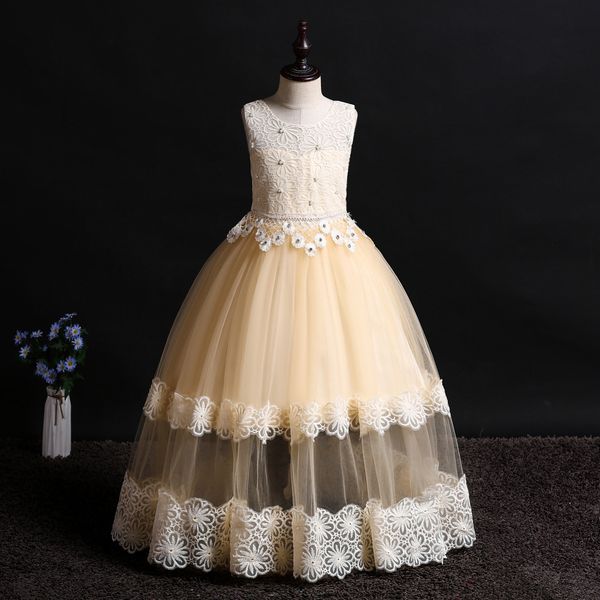 girls 2019 summer sleeveless pearl lace flower ball gowns 6 colors princess dress luxury pageant floor-length wedding evening dresses, Red;yellow
girls 2019 summer sleeveless pearl lace flower ball gowns 6 colors princess dress luxury pageant floor-length wedding evening dresses, Red;yellow