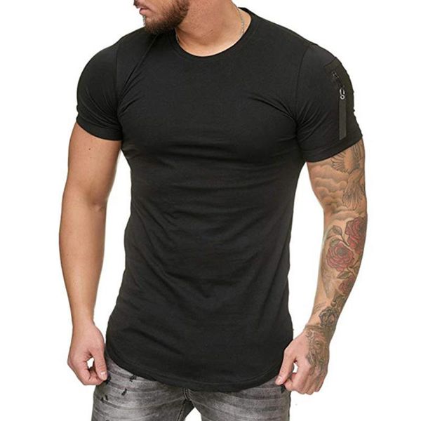 summer men short sleeve t shirt shoulder zip pocket patchwork solid fashion sports gym clothing streetwear t shirt, White;black
summer men short sleeve t shirt shoulder zip pocket patchwork solid fashion sports gym clothing streetwear t shirt, White;black