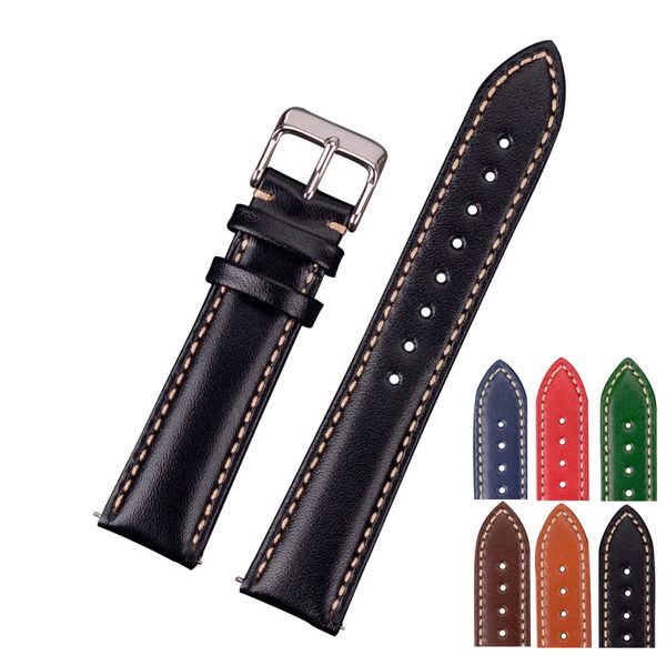 eache oil waxed leather watch straps band balck/brown/blue/red/green 18mm 20mm 22mm 6 colors with quick release spring bar, Black;brown
eache oil waxed leather watch straps band balck/brown/blue/red/green 18mm 20mm 22mm 6 colors with quick release spring bar, Black;brown