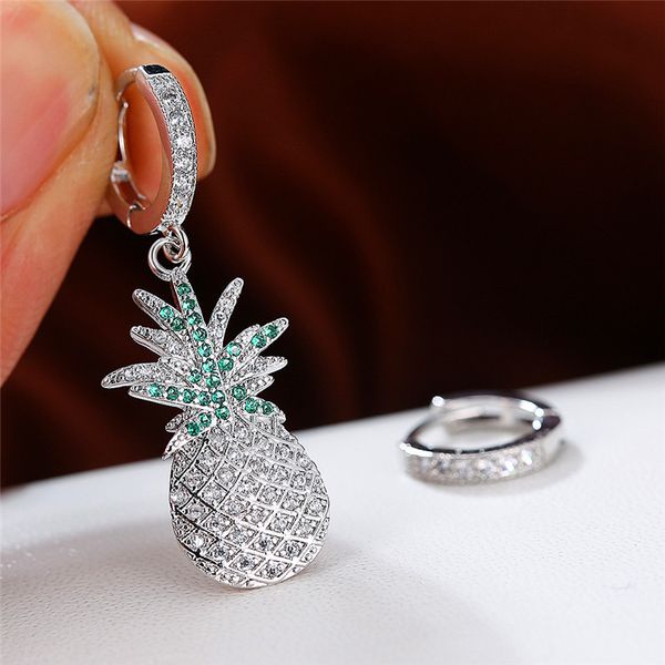 cute female pineapple asymmetrical earrings korean rose gold silver hoop earrings for women crystal green fruit wedding, Golden;silver
cute female pineapple asymmetrical earrings korean rose gold silver hoop earrings for women crystal green fruit wedding, Golden;silver